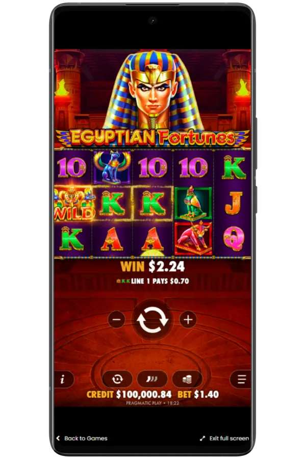 Spin and collect wins in Egyptian Fortunes